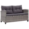 vidaXL 2-Seater Patio Sofa with Cushions Gray 48.8" Poly Rattan - 2 of 4