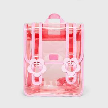 Girls' 9.75" Jelly Saddle Flower Buckles Backpack - Cat & Jack™ Pink