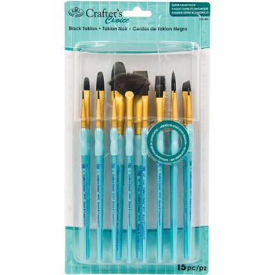 Crafter's Choice Black Taklon Brush Value Set-15/Pkg