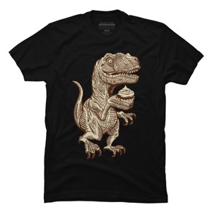 Men's Design By Humans Velociraptors love cupcakes! By T-Shirt - 1 of 4