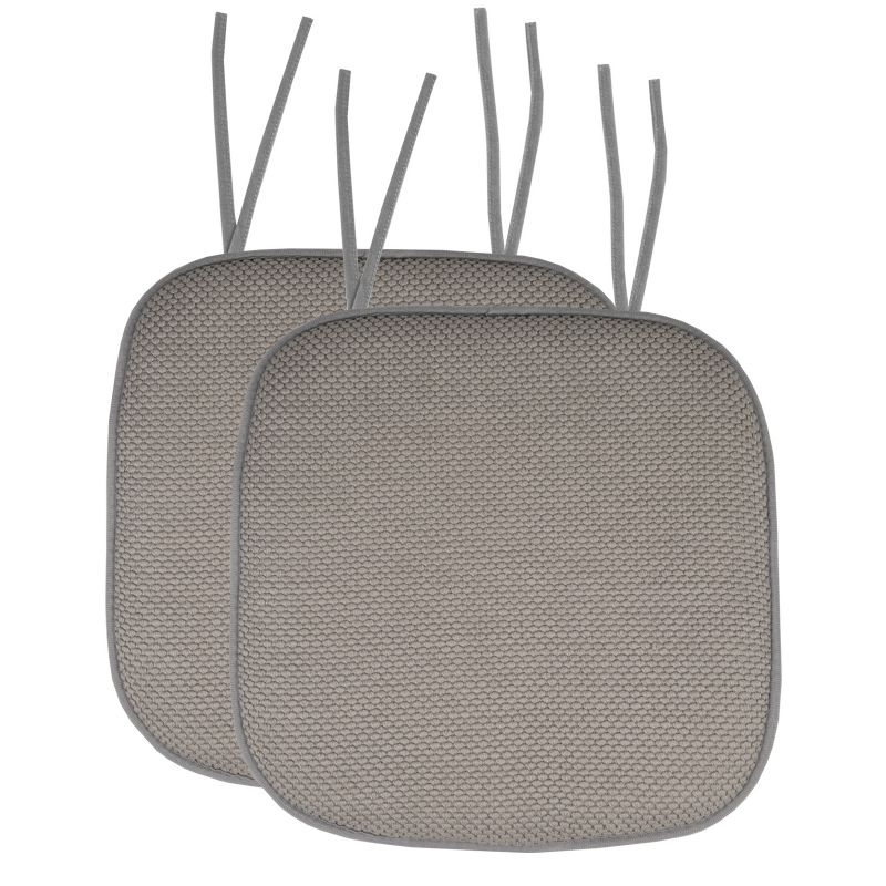 Honeycomb Memory Foam Non-Slip 16" x 16" Chair Cushion Pad with Ties by Sweet Home Collection™, 1 of 3