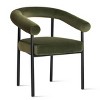 Modern Dining Chair Set Of 2,Boasting Curved Frame Armrest Dining Chair,Velvet Upholstered For Dining Room,Living Room,Farmhouse-Tanpinhause - 4 of 4