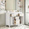 36" Modern Bathroom Vanity with Ceramic Sink, Freestanding Storage Cabinet with 4 Drawers & 2 Soft-Close Doors, Solid Wood Frame - ModernLuxe - 2 of 4