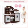 Infans Kids Kitchen Set Wooden Kitchen Playset with Clock, Microwave, Sink, Dish Rack - 2 of 4