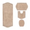 Waterford Collection Tufted Bath Rug, Extra Soft and Absorbent, Non-Slip Bath Mats, Machine Washable bath rugs for Bathroom, 4 Piece Set, Linen - 2 of 4