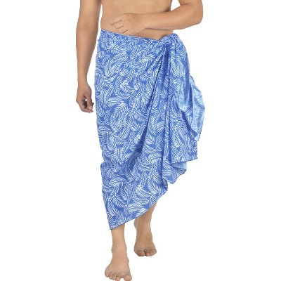 HAPPY BAY Men's Pareo Beach Wrap Bath Swim Sarong One Size Royal Leaves