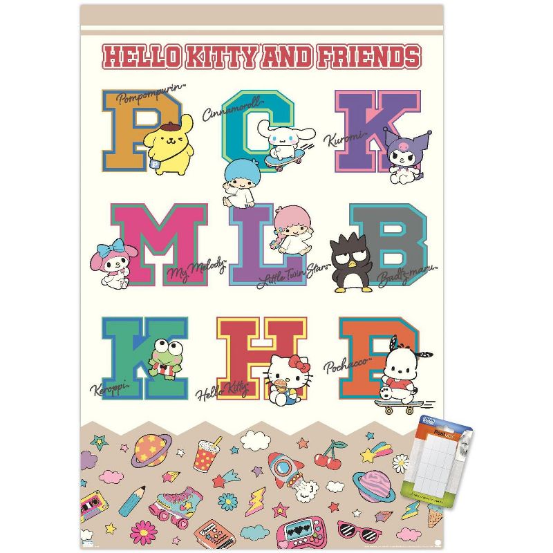 Trends International Hello Kitty and Friends: 24 College Letter - Group Unframed Wall Poster Prints, 1 of 7