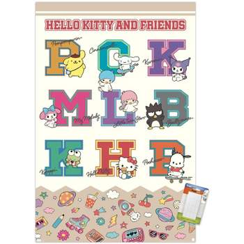 Trends International Hello Kitty and Friends: 24 College Letter - Group Unframed Wall Poster Prints