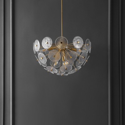 Miri 24" Brass and Glass 6-Light LED Pendant