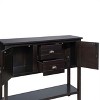 Hostack 48'' Solid Wood Sideboard Console Table with 2 Drawers, Cabinets and Bottom Shelf for Living and Dining Room, Espresso - 4 of 4