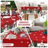 Red Christmas Tree Design, Easy to Clean, Festive Table Cover for Kitchen Dining Holiday Party - 4 of 4