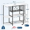 Coucheta Bar Cart with Power Outlet, LED Home Bar Cabinet for Liquor, 47.2" L x 15.7" D x 36" H Metal Mini Bar Table with 4-Tier Storage - 2 of 4
