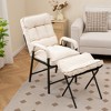 Tangkula Modern Accent Chair w/ Ottoman Linen Fabric Arm Chair w/ Adjustable Backrest - 2 of 4