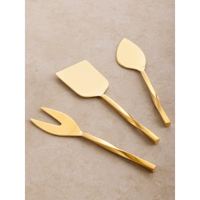 Oslo Gold Stainless Steel Cheese Knives Set of 3