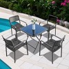 Aoodor 19x19x5 Inch Tufted Outdoor Chair Cushions, Water and Fade Resistant Polyester Dining Chair Pads with Ties for Patio Furniture, Set of 4 - 2 of 4