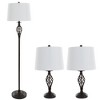 Hastings Home Spiral Cage Design Table Lamps and Floor Lamp Set – Bronze Metal, 3 Pieces - 2 of 4