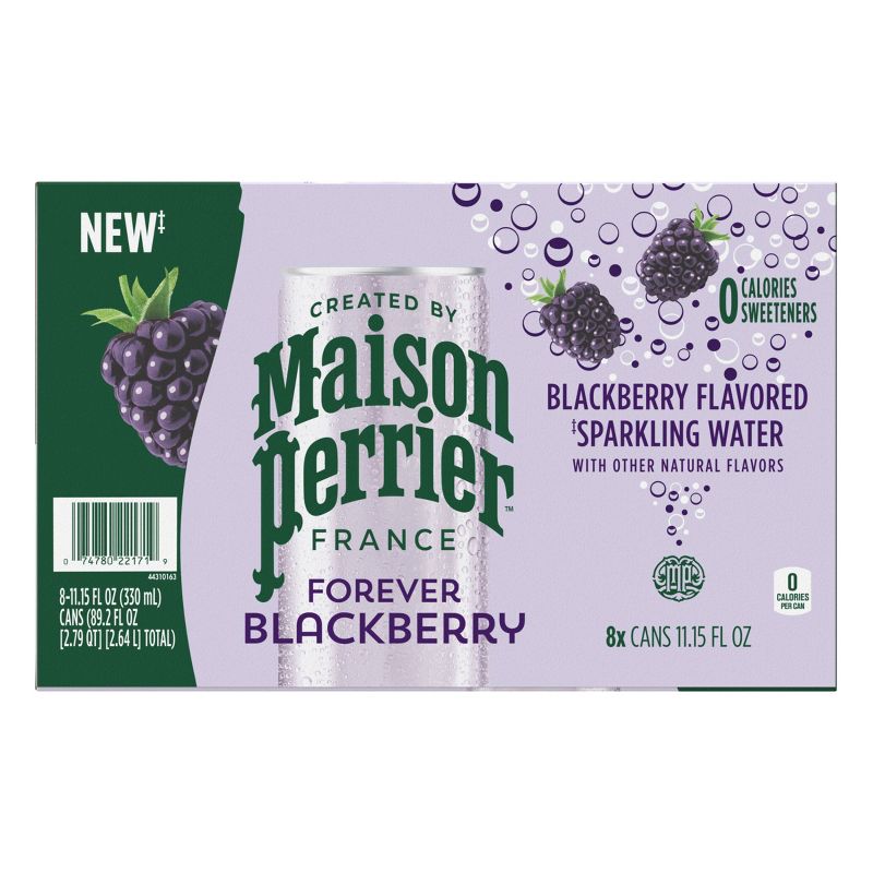 Maison Perrier Blackberry Sparkling Water - 8pk/11.15 fl oz Cans, 1 of 9