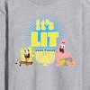 Men's - SpongeBob SquarePants - It's Lit Hanukkah Long Sleeve Graphic T-Shirt - image 2 of 4