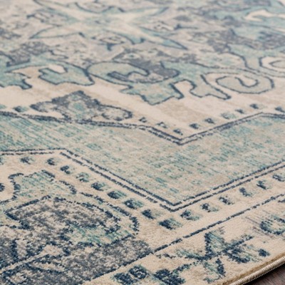 Rectangular Gray Stain-Resistant Synthetic Area Rug