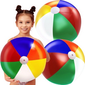 4E's Novelty Beach Balls [3 Pack] 20" Inflatable Beach Balls for Kids - Beach Toys for Kids & Toddlers, Pool Games, Pool Toy - 1 of 4