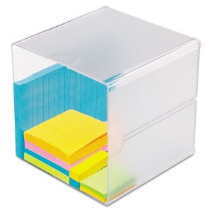Deflecto Desk Cube Clear Plastic 6 x 6 x 6 350401 - 1 of 4