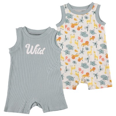 Chick Pea Baby Boy Romper Newborn Essentials Summer Tanktop 2 PC Set