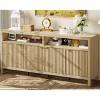 4 Door Recessed Sideboard, Large Kitchen Sideboard, Mid-Century Buffet Table Bar Coffee Bar Wooden Sideboard for Living Room Dining Room Entry - 2 of 4