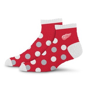 NHL Detroit Red Wings Dotty Fuzzy Socks - One Size Fits Most - 1 of 3