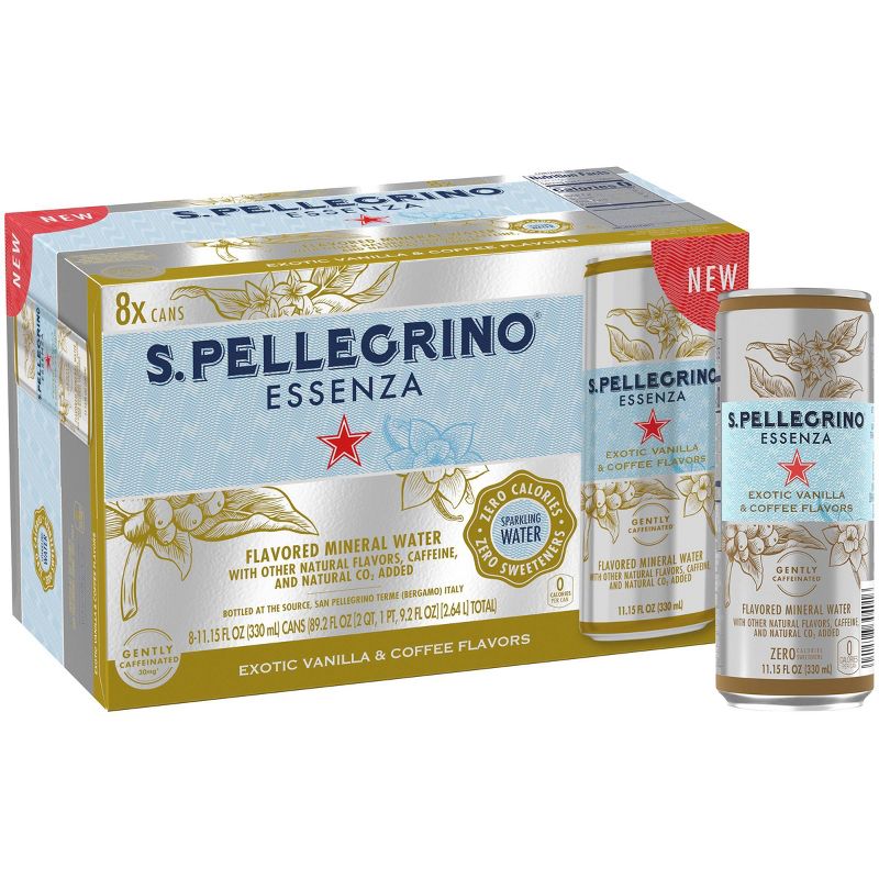 S.Pellegrino Essenza Exotic Vanilla &#38; Coffee Flavors - 8pk/11.15 fl oz Cans, 1 of 7