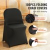 VEVOR Stretch Spandex Folding Chair Covers, Universal Fitted Chair Cover, Removable Washable Protective Slipcovers, for Wedding, (100PCS Black) - 3 of 4