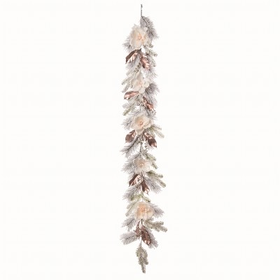 Transpac Artificial Multicolor Christmas Magnolia Garland