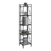 57.5" Extra Storage 5 Tier Folding Metal Shelf with Scroll Design Black - Breighton Home: Adjustable, Space-Saving - 3 of 4