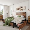 Wood Bed Frame,4 Under Bed Drawers with Smooth Wheels, Bed Frame with Wooden Headboard & Footboard,Noise-Free,No Box Spring Needed,Vintage - 2 of 4