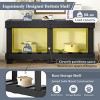 63" Rustic Console Table for Entryway, Fir Grain Finish with Storage Shelf, Vintage Hallway Table with Metal Rivet Accents-The Pop Home - 4 of 4