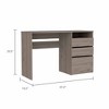 Vynxaria Classic 3-Drawer 1-Shelf Computer Desk - Light Grey, 24.5"H Legroom, Drawer/Shelf Dimensions (5.7"H-11.41"H/4.3"H) - 4 of 4