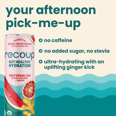 Recoup Watermelon Blood Orange Ginger Sparkling Hydration - 12 fl oz
