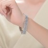 Guili Sterling Silver Rhodium Plated Clear Cubic Zirconia 4-Row Tennis Bracelet, Dazzling and Timeless Design for Sophisticated Style - 3 of 3