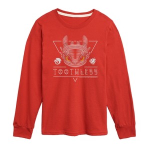 Boys' - How to Train Your Dragon - Toothless Line Art Long Sleeve Graphic T-Shirt - 1 of 4