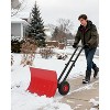 COZONY Heavy Duty Snow Shovel with Wheels, Metal Snow Pusher with Angled Blade & Adjustable Handle for Driveway, Sidewalk, Pavement & Doorway - 4 of 4