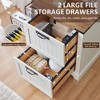 Farmhouse Bookshelf with 2 Large File Drawers, 72" Tall Bookcase with Storage,  4 Tier Rustic Wood Bookshelf for Home, Living Room - 4 of 4