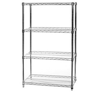Shelving.com Chrome Wire Shelving with 4 Tier Shelves - - 1 of 2