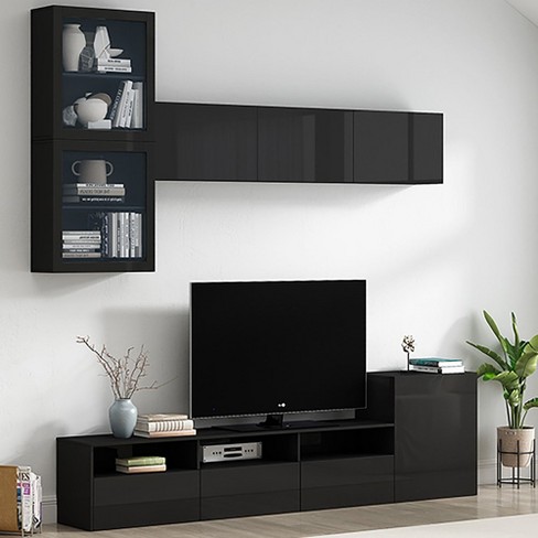 Tv Stand With Wall Mounted Floating Storage Cabinets Media Console For Tvs Up To 78 Target