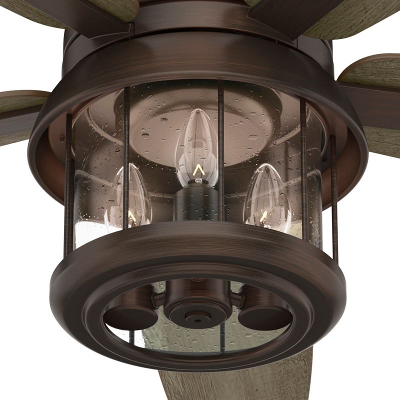 52" Coral Bay Damp Rated Ceiling Fan with Light Kit and Handheld Remote (Includes LED Light Bulb) - Hunter Fan, 3 of 17