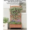 coucheta Wood Planter Box With Trellis For Plant & Flower, Raised Garden Bed With Wheels, Horticulture Trellis Planter With Drainage Holes, 2PCS - 4 of 4