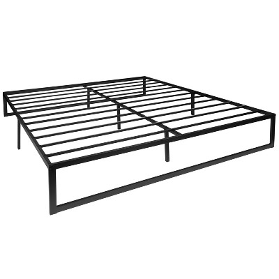 Flash Furniture 14 Inch Metal Platform Bed Frame - No Box Spring Needed with Steel Slat Support and Quick Lock Functionality