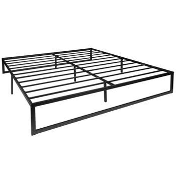 Emma and Oliver 14" Metal Platform Bed with Steel Slat Support and 12.5" of Underbed Storage - No Box Spring or Foundation Required