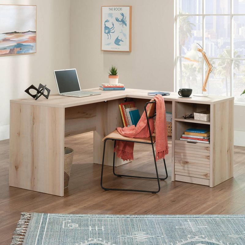Harvey ParkL Shape Desk Pacific Maple - Sauder: Corner Office, Adjustable Shelf, File Drawer, Mid-Century Design, 2 of 7