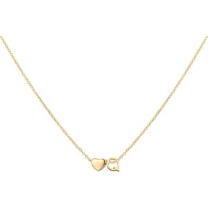 Heart Initial Necklace for Women, 18K Gold Plated Stainless Steel Letter Pendant Q - 1 of 4