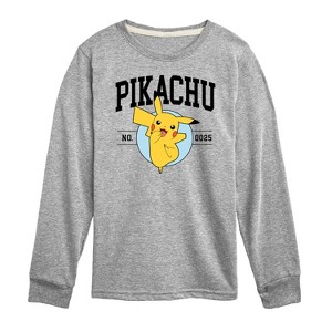 Boys' - Pokémon - Pikachu Collegiate Long Sleeve Graphic T-Shirt - 1 of 4