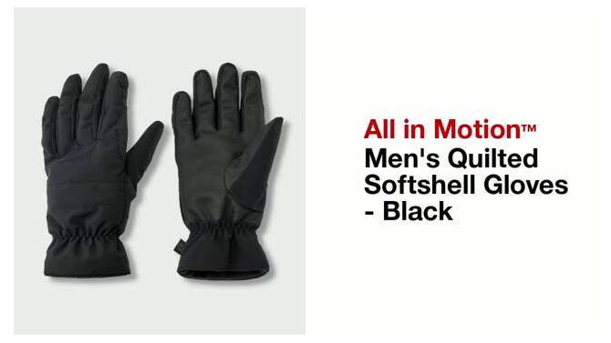 Men&#39;s Quilted Softshell Gloves - All In Motion&#8482; Black, 2 of 5, play video